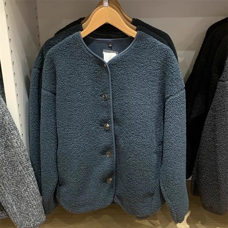 470139 秋冬新款试衣间女装仿羊羔绒摇粒绒开衫外套圆领保暖短款,女装/女士精品,短外套,淘宝优惠券,粉丝福利购,淘宝优惠卷