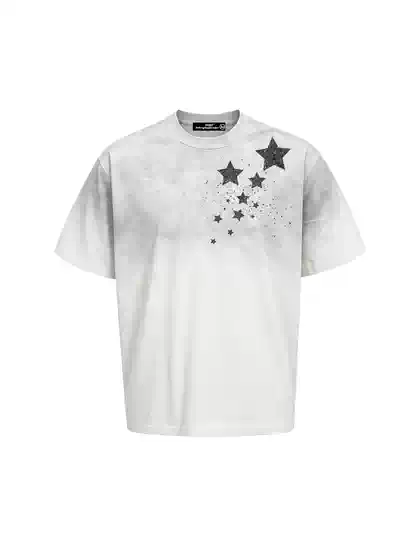 Dehz Stardust Serenade Cleanfit Short-Sleeved T-Shirt for Men, Loose Fit, Summer Casual Versatile Top