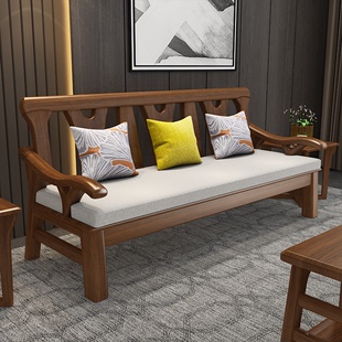 北欧全实木沙发冬夏两用现代中式 客厅小户型简约橡木实木沙发三人