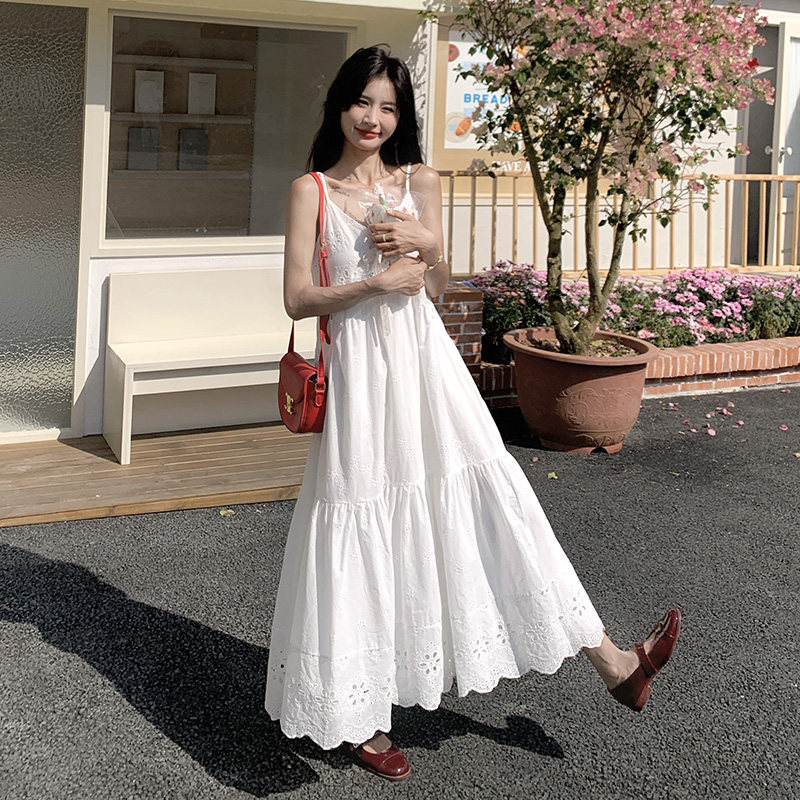 显瘦气质女神范白月光吊带长裙女夏季新款超好看森系连衣裙高级感,女装连衣裙,浙宝270