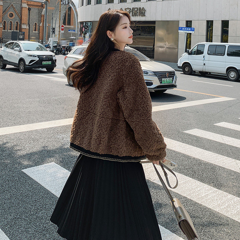 【新款】金属扣小香风羊羔毛外套270-2280P165控238，女装棉衣/棉服，浙宝270