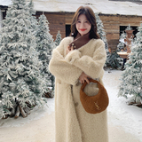 【现货】中长款摇粒绒羊羔毛皮毛一体外套270-7116P265控358，女装皮草，浙宝270