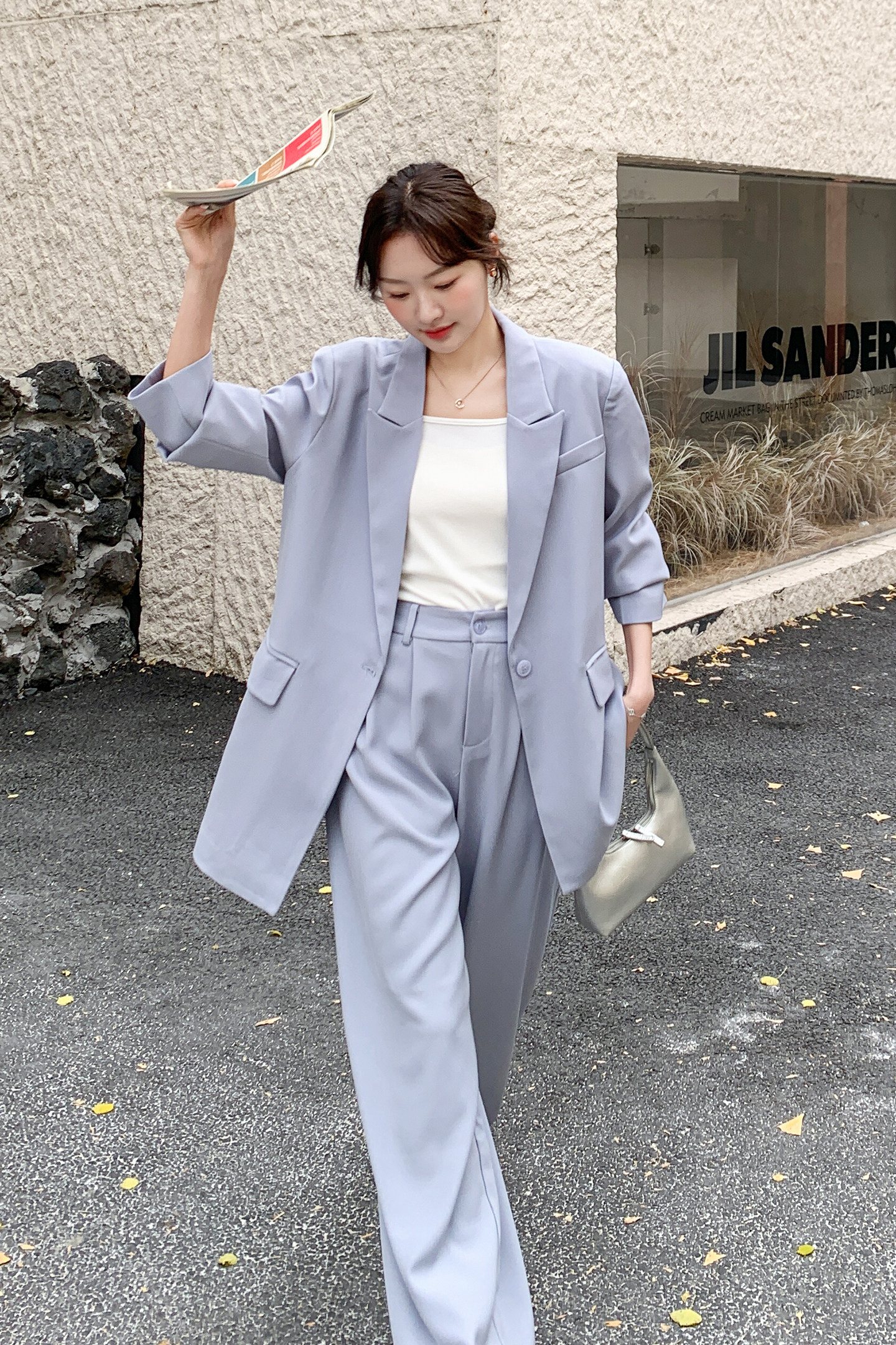 [26新款】浅蓝色休闲西装套装270-7211P165控268,女装套装/套裙,浙宝270