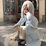 现货【数据好】加大毛领连帽长款羽绒服外套270-8826P285控398，女装羽绒服，浙宝270