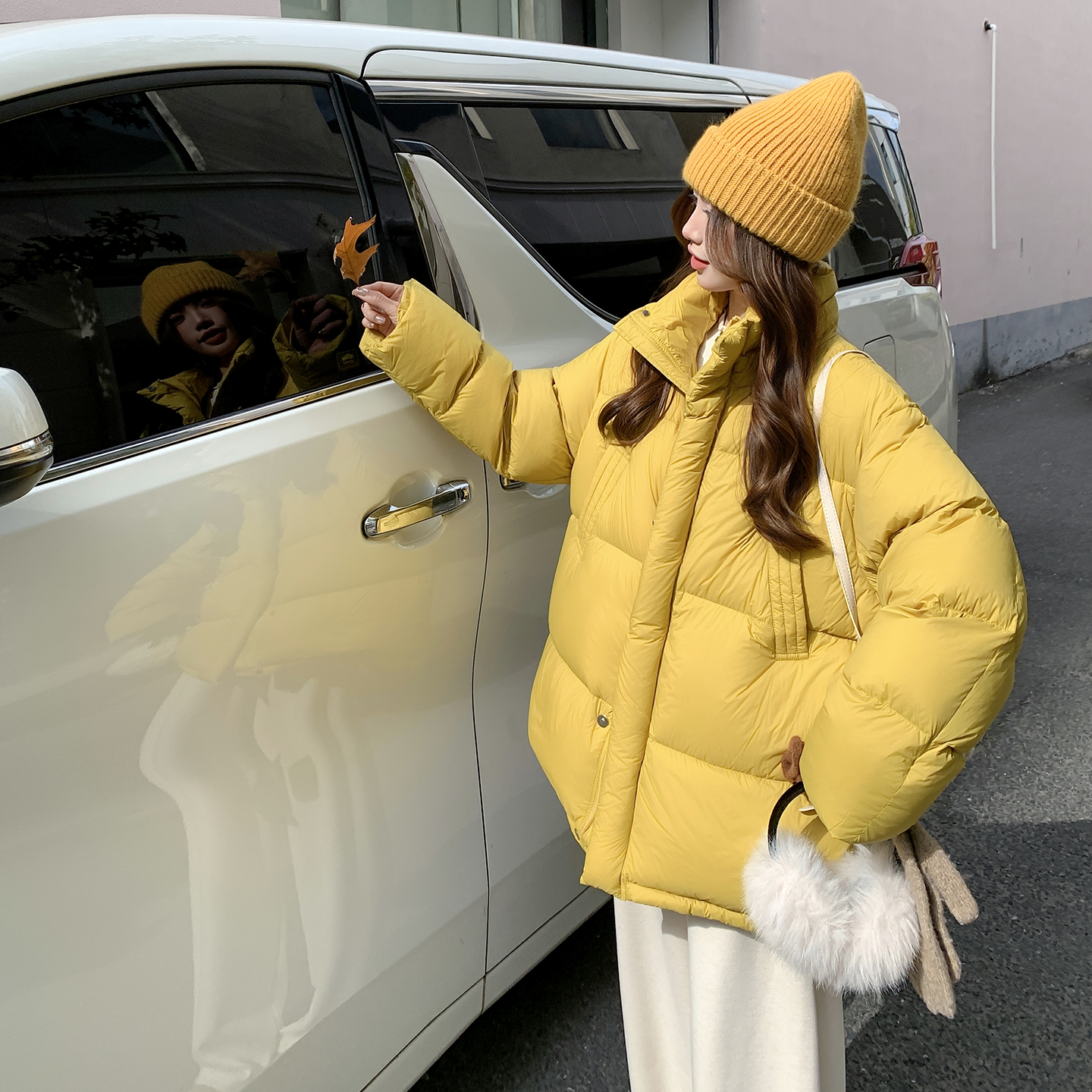 【新款】现货！立领中长款泡芙白鸭绒外套270-7132P325控418，女装羽绒服，浙宝270