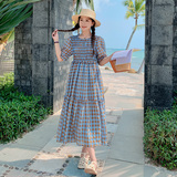 2023【大货已出】雪纺格子连衣裙270-2360P115控168，女装连衣裙，浙宝270