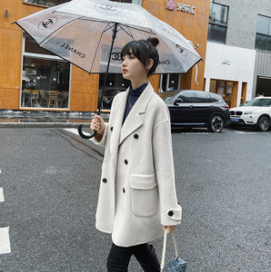 【新款-货源充足】双排扣双面羊毛大衣270-2265-P255控368,女装毛呢外套,浙宝270