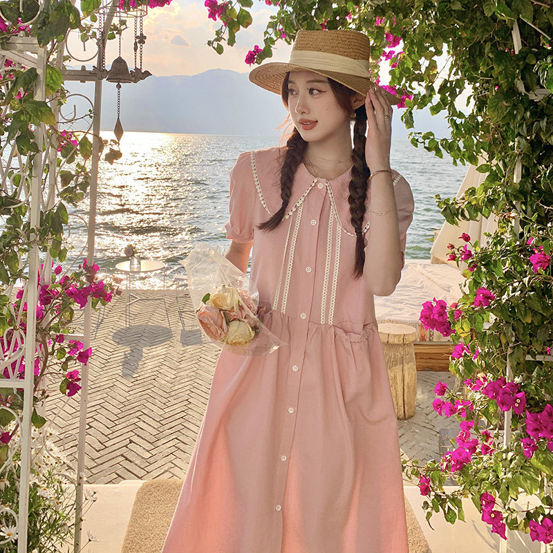 【现货】小清新粉色减龄连衣裙270-2333P115控168,女装连衣裙,浙宝270