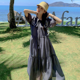 2023【新款】高级灰泡泡袖娃娃领连衣裙270-2328P115控168，女装连衣裙，浙宝270