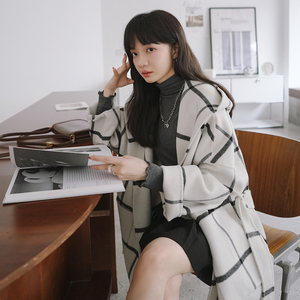 【新款货源充足】斗篷式格子双面羊绒大衣270-2266-P265控368,女装毛呢外套,浙宝270