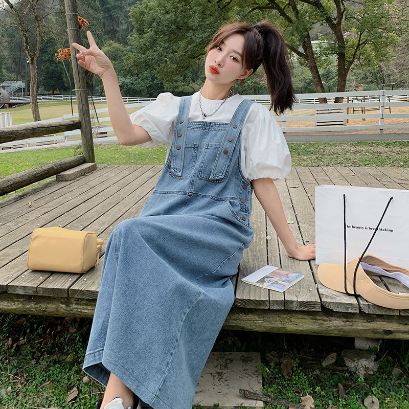 【现货】2023夏季新款休闲百搭背带裙270-2319P115控168，女装牛仔裤，浙宝270