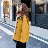 【新款】现货！奶黄色中长款皮毛一体外套270-7129P225控328，女装皮草，浙宝270