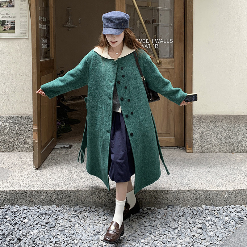 【新款】现货新色系配腰带双面毛呢大衣270-7105P265控368,女装毛呢外套,浙宝270