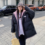 【新款现货】假两件连帽宽松棉服外套270-2283P175控258，女装棉衣/棉服，浙宝270