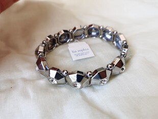 D3青岛外贸饰品欧美风潮流时尚百搭金属质感闪钻弹力松紧手镯手链