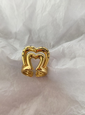 青岛外贸饰品指环镀真金黄铜材质高级感气质镶嵌锆石皇冠活扣戒指