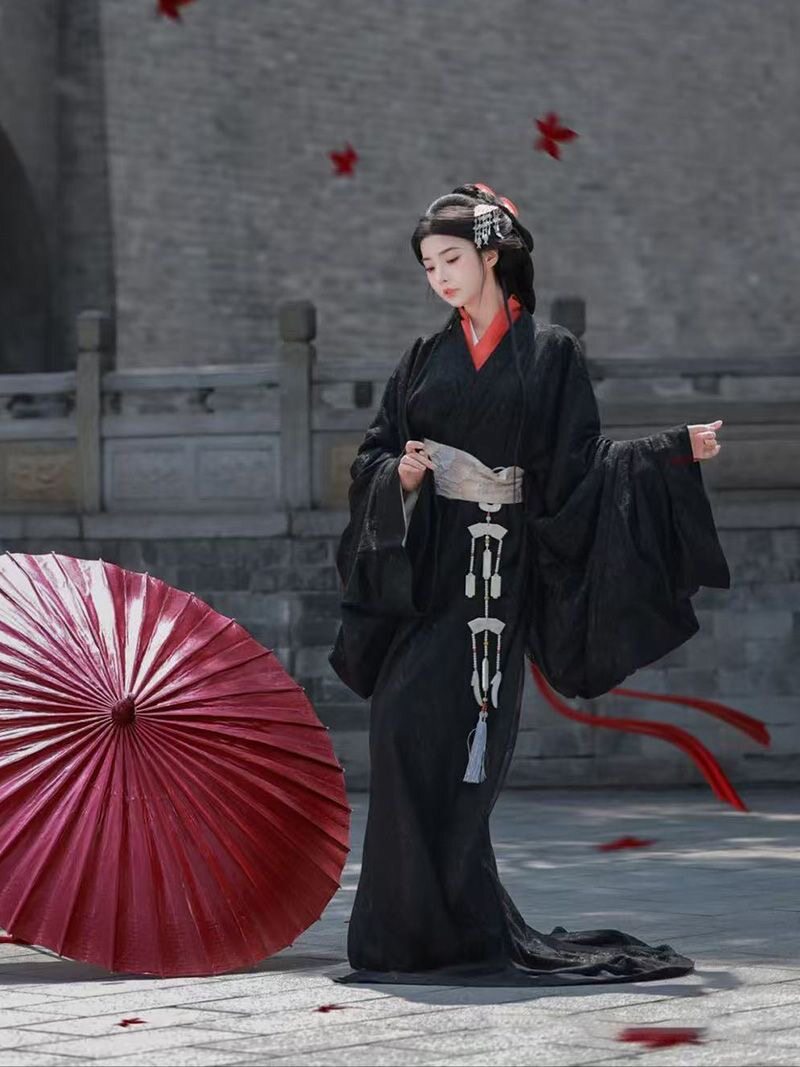 秋冬爆款黑色蕾丝古风汉服魏晋原创直裾战国交领日常男女古装套装,女装/女士精品,汉服套装,淘宝优惠券,粉丝福利购,淘宝优惠卷