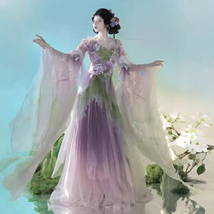 春夏十二花神玉兰重工刺绣汉服