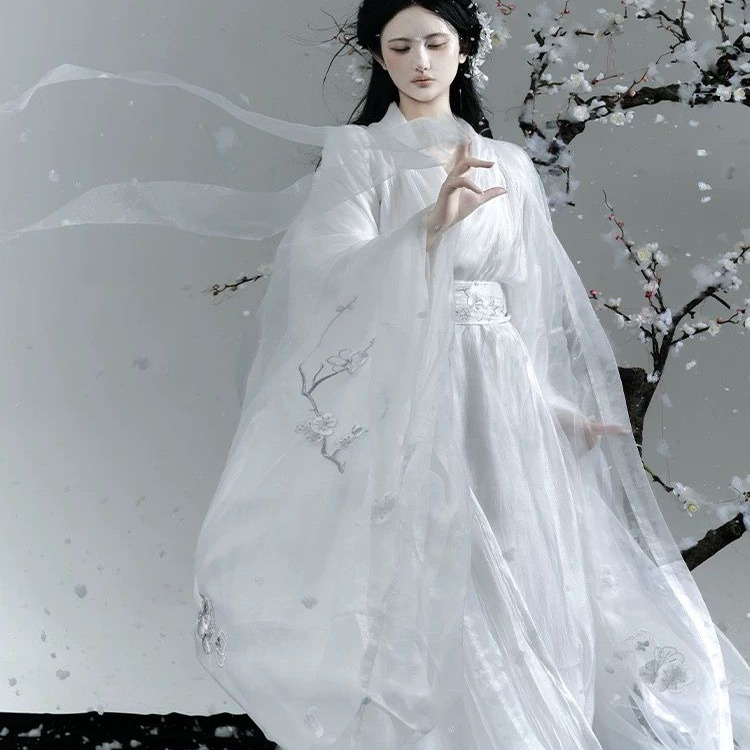 汉服雪梅汉服女绣花大袖衫双层