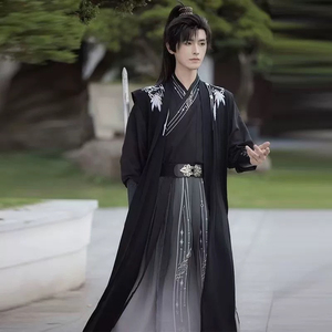 新款汉服全套男原创刺绣汉服宋制侠客情侣套装民族风帅气古装绣花