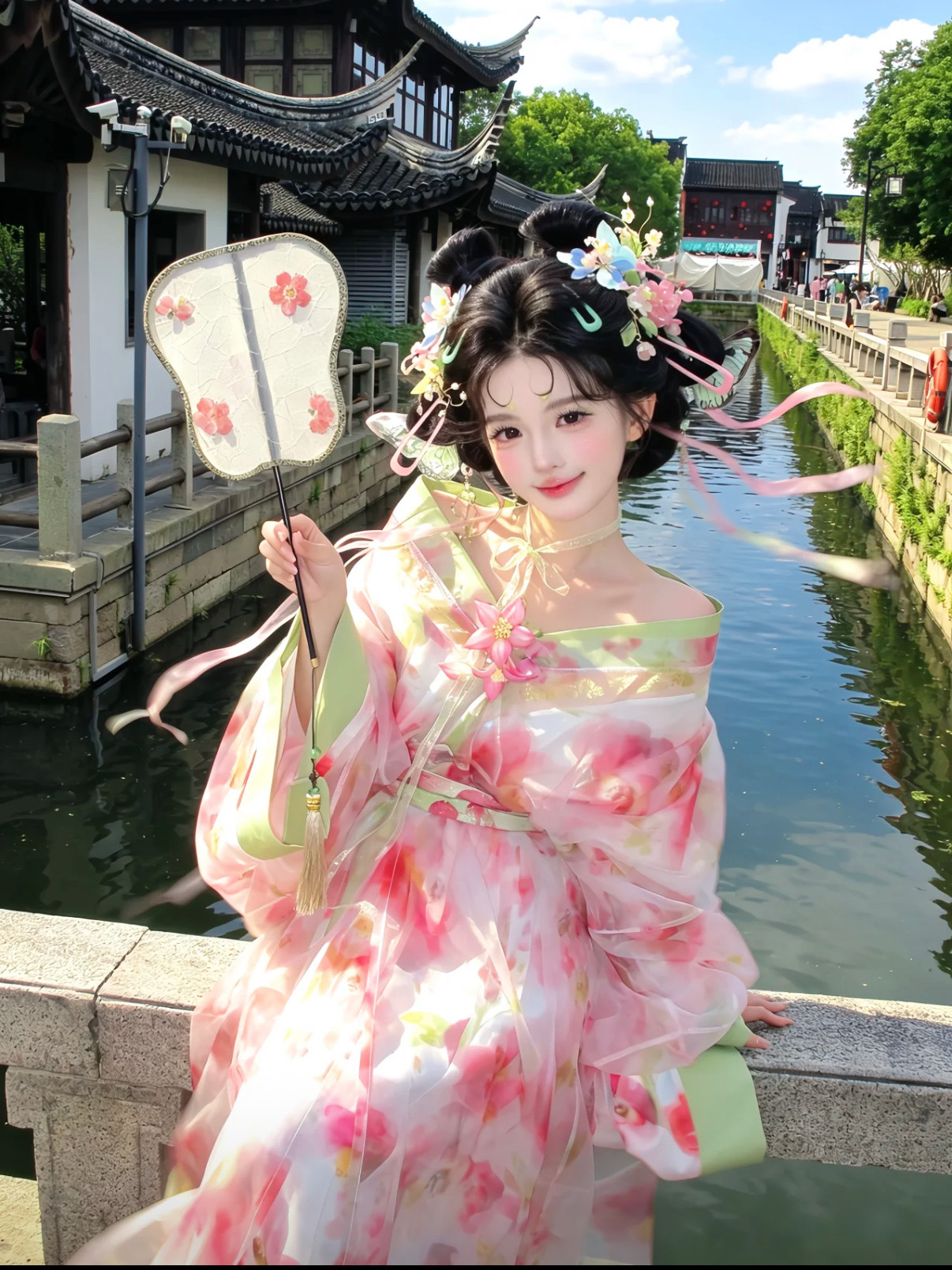 花神清新粉色汉服战国袍大放量