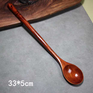 33cm超长柄木勺日式 料理沙拉勺 搅拌勺加长勺子辅食实木质汤勺韩式