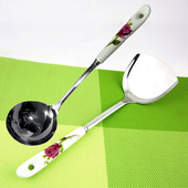 陶瓷柄不锈钢锅铲炒勺炒菜铲子高档韩式 勺铲套装 高档厨房用具厨具