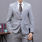 高档防皱修身 正装 职业三件套新郎结婚伴郎 绅士商务西装 男西服套装