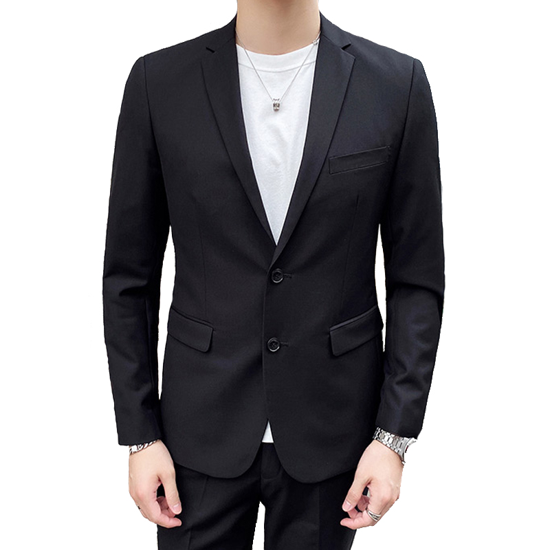 西服套装男两件套修身上衣外套韩款学生商务职业正装男加大码销售