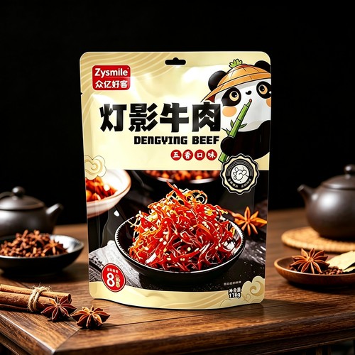 高铁同款众亿好客灯影牛肉五香香辣独立包装牛肉丝118g正品