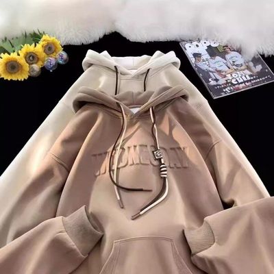 2024带帽重磅加绒秋冬加厚男潮男士高质量新款潮牌男上衣女款卫衣