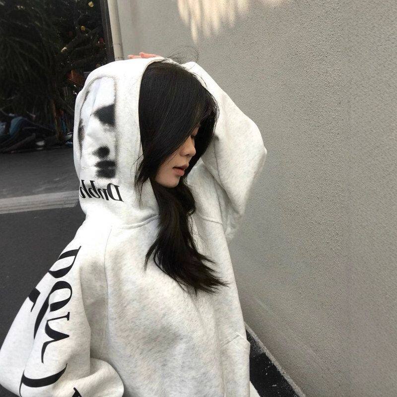 2026女情侣潮牌春秋高街学院风卫衣美式印花连帽宽松冬季外套字母