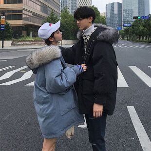中长款毛领服大潮宽松棉服棉袄roora情侣装2021新款羽绒面包冬装