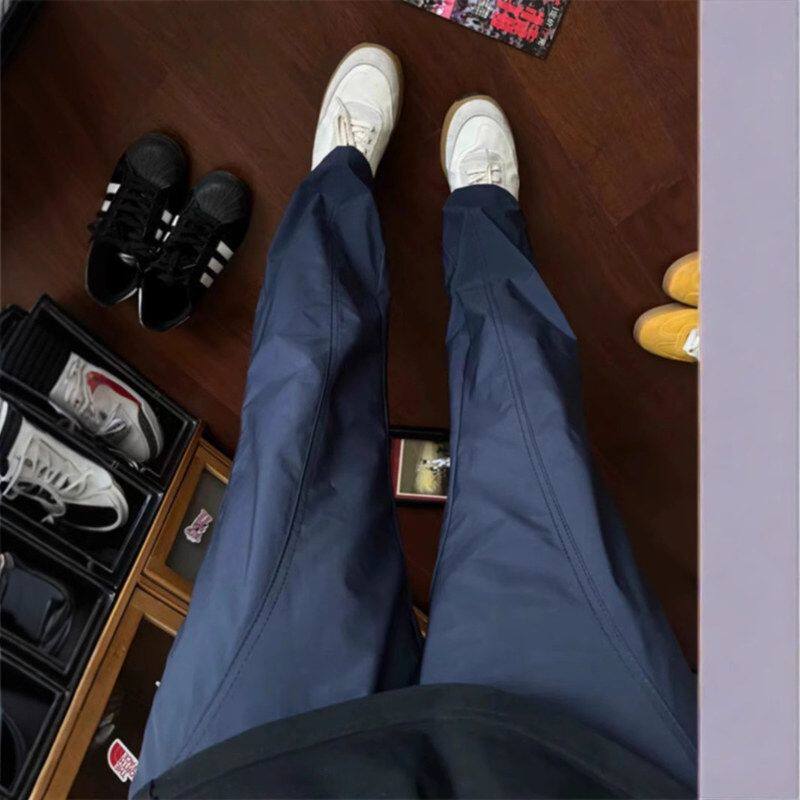 工装裤机能修身美式藏青色户外冲锋裤直筒冬季青少年子宽松痞帅男