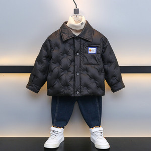 小黄鸭童装男童羽绒服秋冬装洋气儿童衣服男孩冬季时髦轻薄外套潮