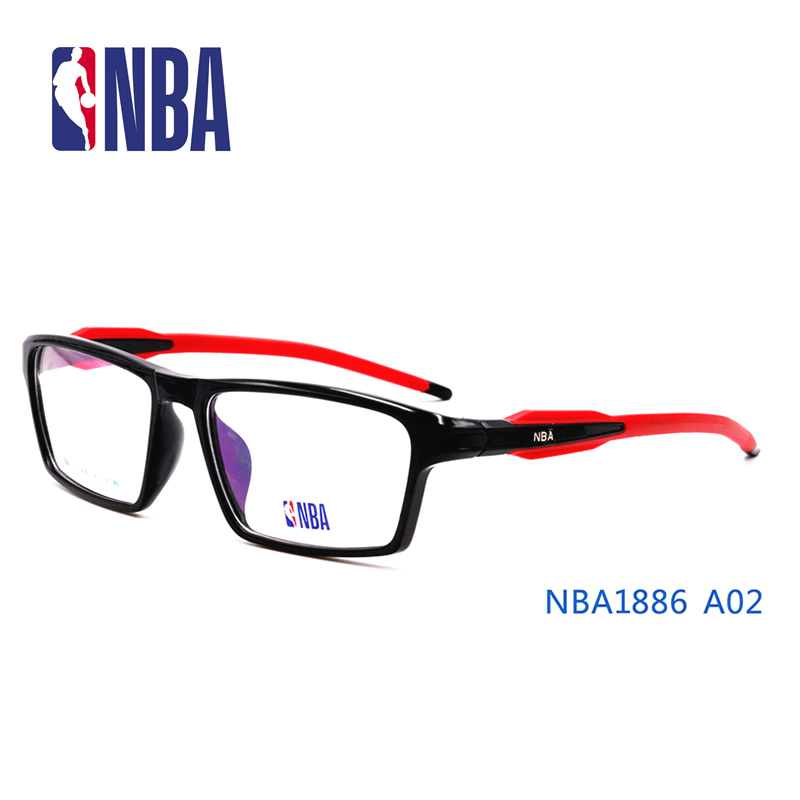 正品NBA1886 近视架眼镜框男女可配度数配防蓝光黑色全框记忆镜架