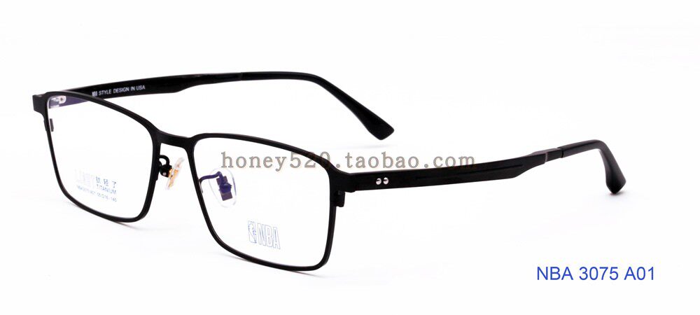 正品NBA3075Q男女复古框近视眼镜架平光镜全框纯钛文艺青少年学生