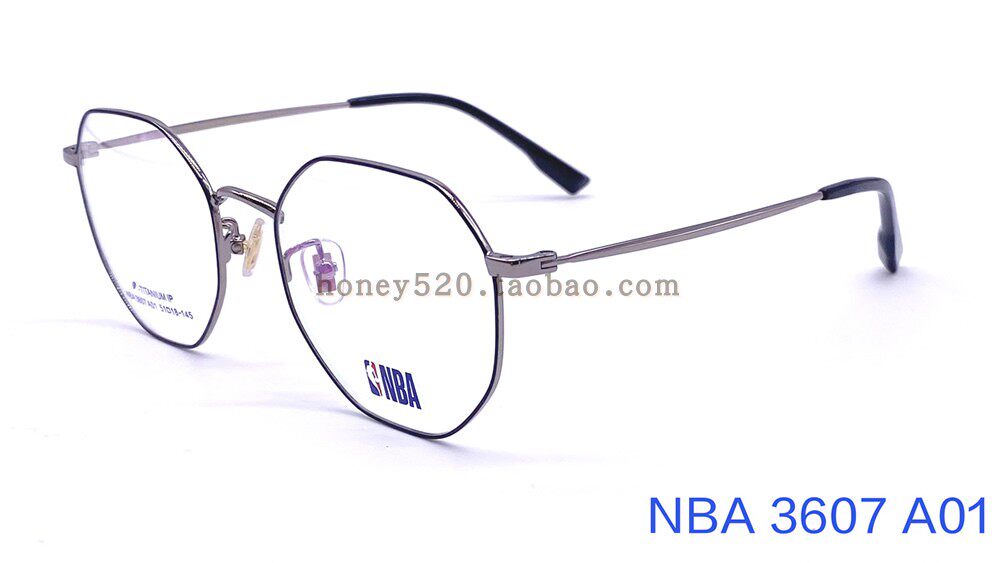 正品NBA3607钛框眼镜框女近视可配度数素颜明星镜框架3608男全框