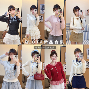 flota 新款 设计感修身 T恤女韩系百搭上衣秋季 针织长袖 汤汤包