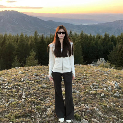 修身卫衣外套女款收腰开 衫秋季2025连帽新款穿搭上衣运动女装短