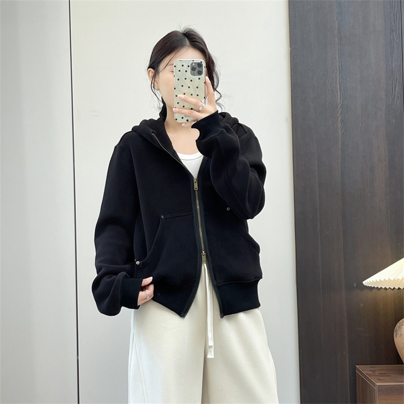 惠衣阁春季女摇粒绒外套加厚保暖绒布卫衣韩版休闲运动衫连帽卫衣