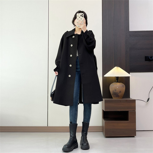 惠衣阁初春女中长款外套职业西装外套韩版休闲通勤长款风衣外套