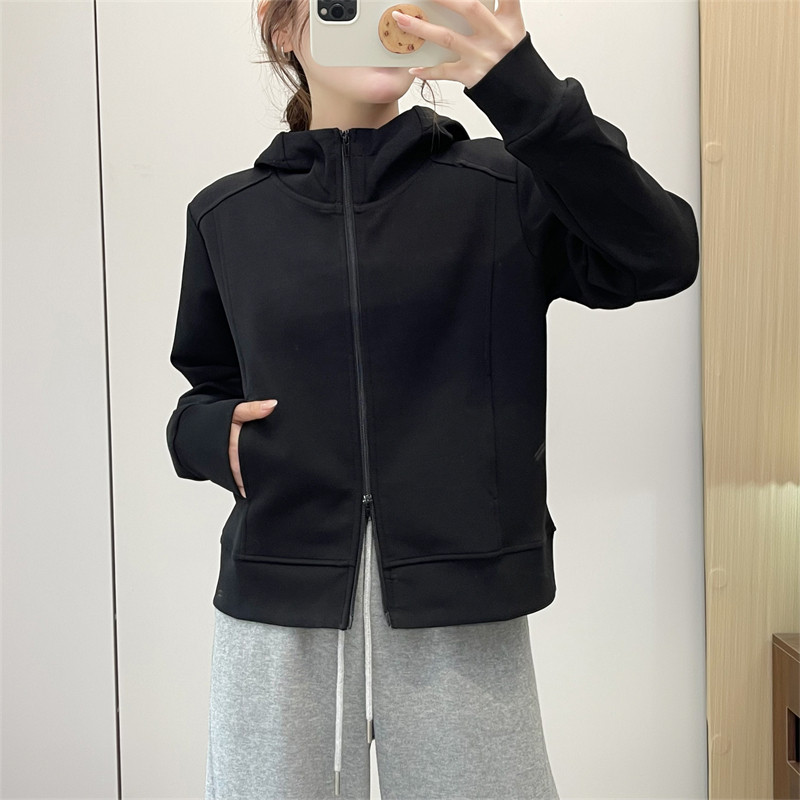 惠衣阁春季女棉质长袖连帽卫衣连帽运动衫韩版宽松休闲短款外套