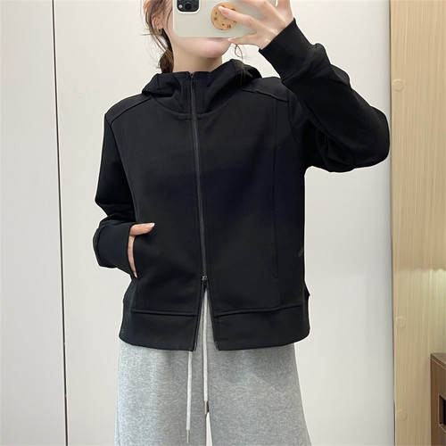 惠衣阁春季女棉质长袖连帽卫衣连帽运动衫韩版宽松休闲短款外套