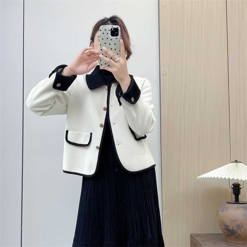 惠衣阁秋季女双面呢外套小香风外套韩版通勤短款呢子外套短款外套