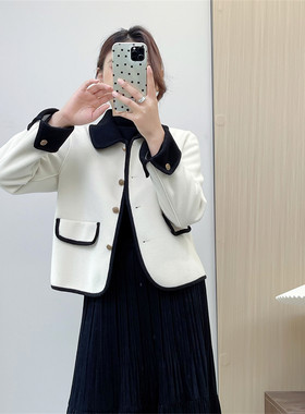 惠衣阁秋季女双面呢外套小香风外套韩版通勤短款呢子外套短款外套