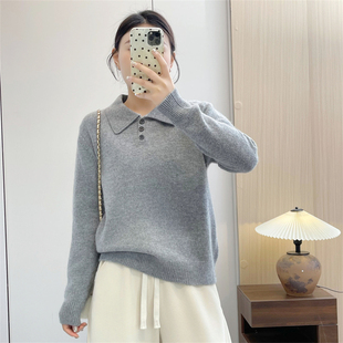 惠衣阁秋冬女长袖羊毛衫半套头针织衫韩版宽松休闲毛衣外套