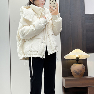 惠衣阁秋冬女连帽羽绒服短款羽绒服韩版休闲保暖羽绒服面包服外套