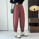 垮裤 惠衣阁秋季 宽松休闲裤 运动裤 女棉质松紧腰高腰九分裤 韩版