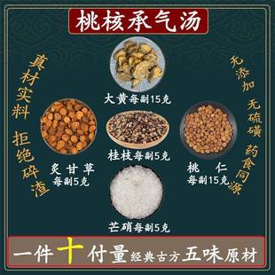 桃核承气汤 桃仁15g大黄15g桂枝5克芒硝5克炙甘草5克承气汤